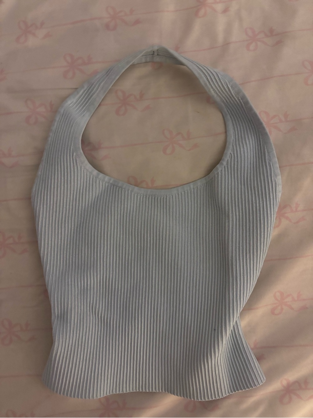 Aritzia Babaton Ribbed Tank Top in Light Blue